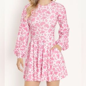 Blackmilk Strawberry Milk Bishop Skater Dress Medium